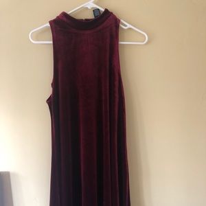 Maroon velvet dress